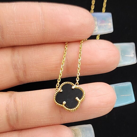 Jewelry - Luxury 925 Sterling Silver Black Clover Necklace – Timeless Lucky Charm